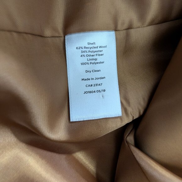Talbots Tan Brushed Italian Wool Long Button Front Blazer Corpcore - Picture 8 of 9